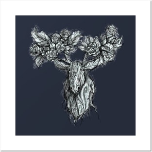 Forest Moose (White) Posters and Art